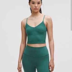 Lululemon Storm Teal Cropped Cami Tank Top